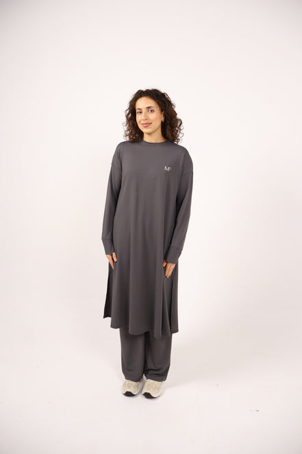 Modest Sports Shirt - Longline - Dark Grey