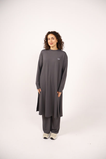 Modest Sports Shirt - Longline - Dark Grey