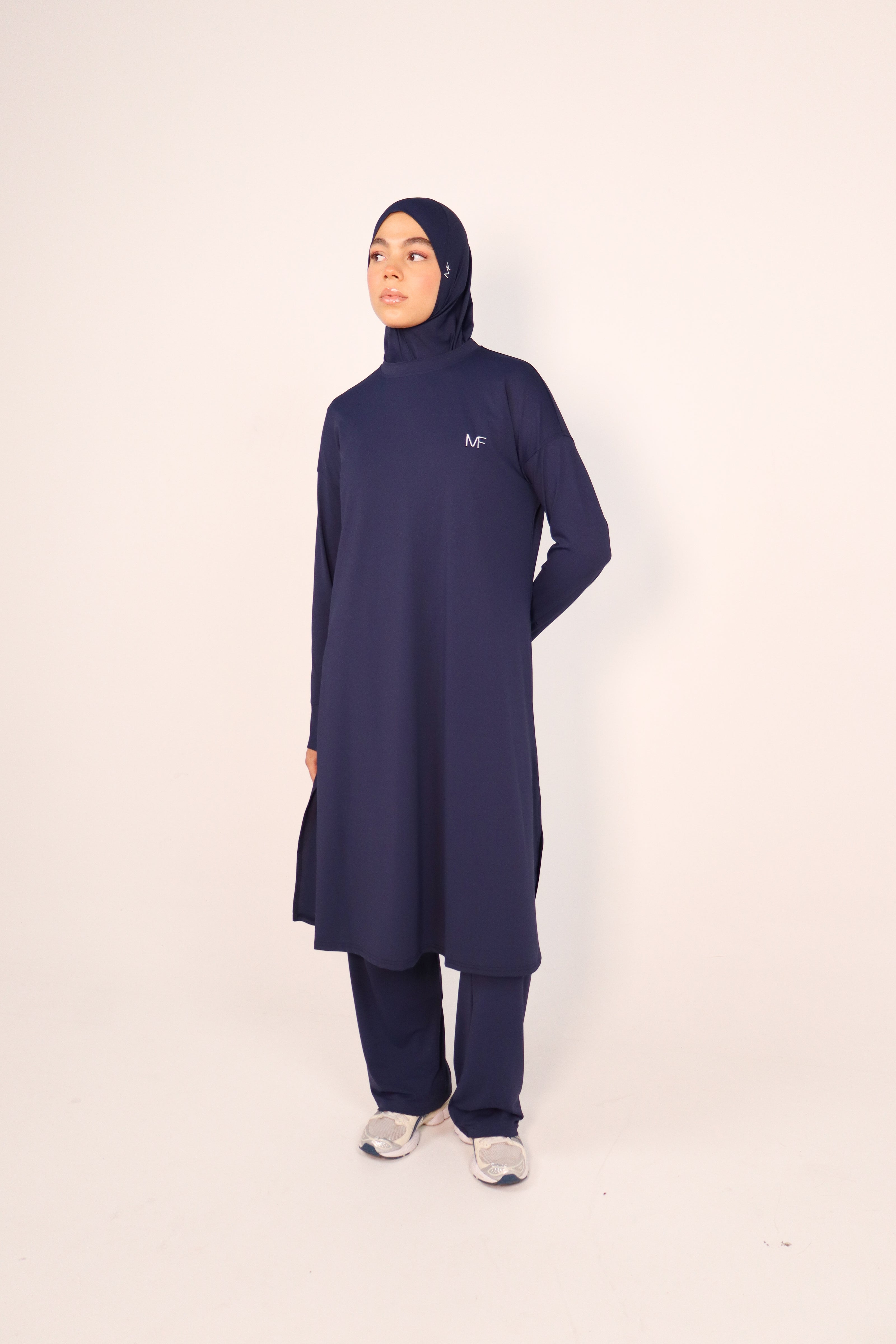 Modest Sports Shirt - Longline - Navy Blue
