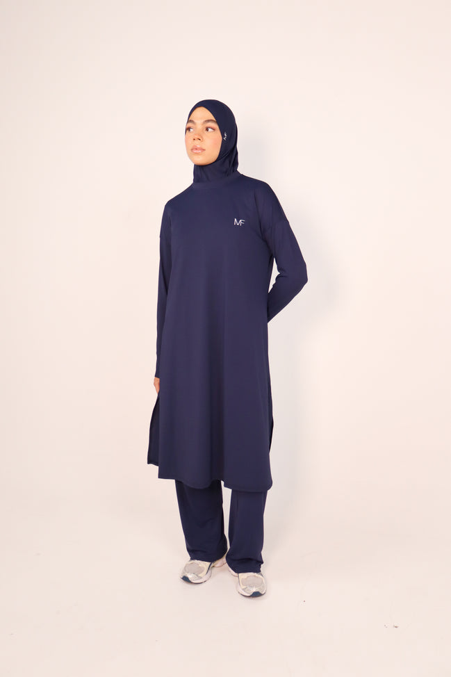 Modest Sports Shirt - Longline - Navy Blue