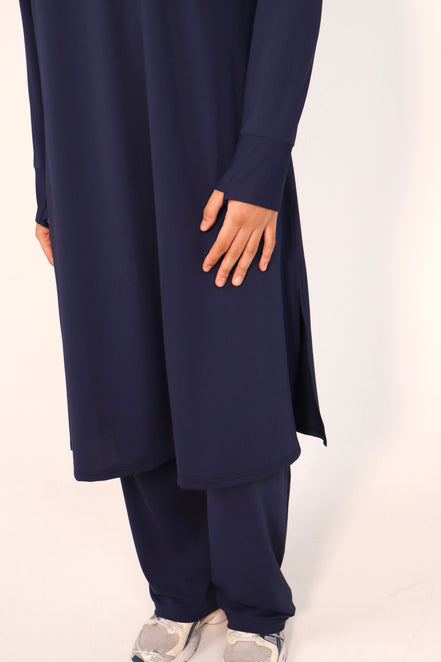 Modest Sports Shirt - Longline - Navy Blue